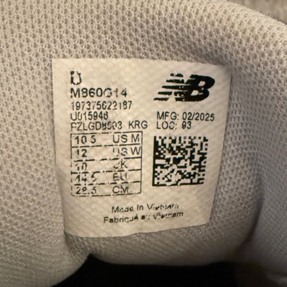 New Balance Fresh Foam 860 v14 White Black Athletic Running Shoes Men Size 10.5D - Picture 9 of 12